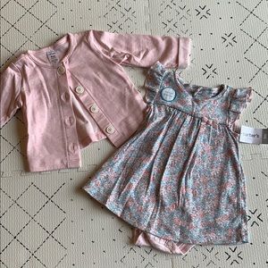 Carter’s baby girl dress and cardigan set